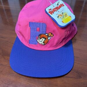 Vintage The Flintstones “Pebbles” Pink and Purple Cap NWT